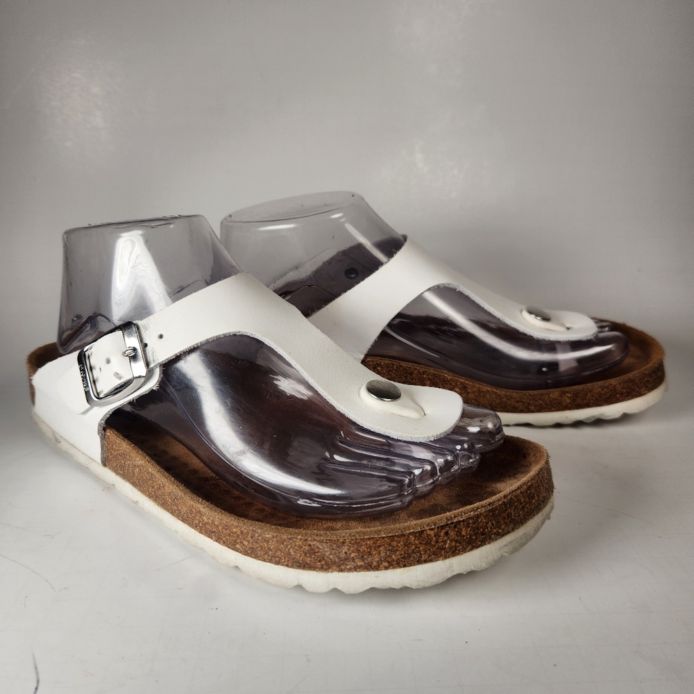 BIOSTEP Women's Sandal 8.5 Eggshell Leather Slip On Made In Spain Shoes